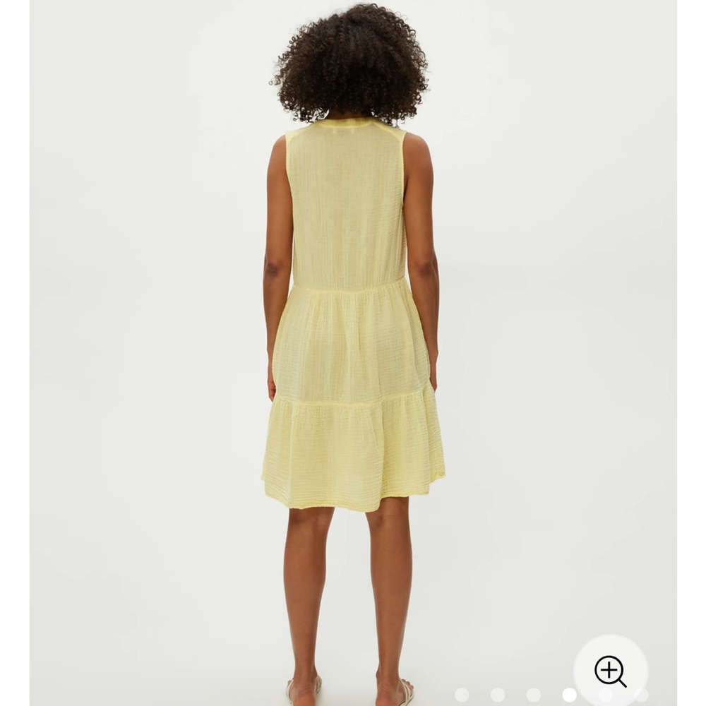 Michael Stars Daisy Gauze Dress Lemon- lime shade- 100% cotton- tiny flaw - Picture 6 of 16